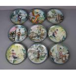 KONVOLUT SAMMELTELLER / collection plates, 20. Jh., Porzellan, China, polychrom staffiert,