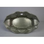 JUGENDSTIL - SCHALE, art nouveau pewter bowl, Kayserzinn. Oblonge Schale mit passiger, konischer