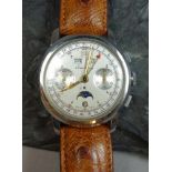 BREITLING VINTAGE ARMBANDUHR - DATORA / CHRONOGRAPH MIT VOLLKALENDER / wristwatch, wohl 50er