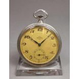 SILBERNE TASCHENUHR / open face pocket watch, 1. H. 20. Jh., Handaufzug (Krone), Manufaktur M.