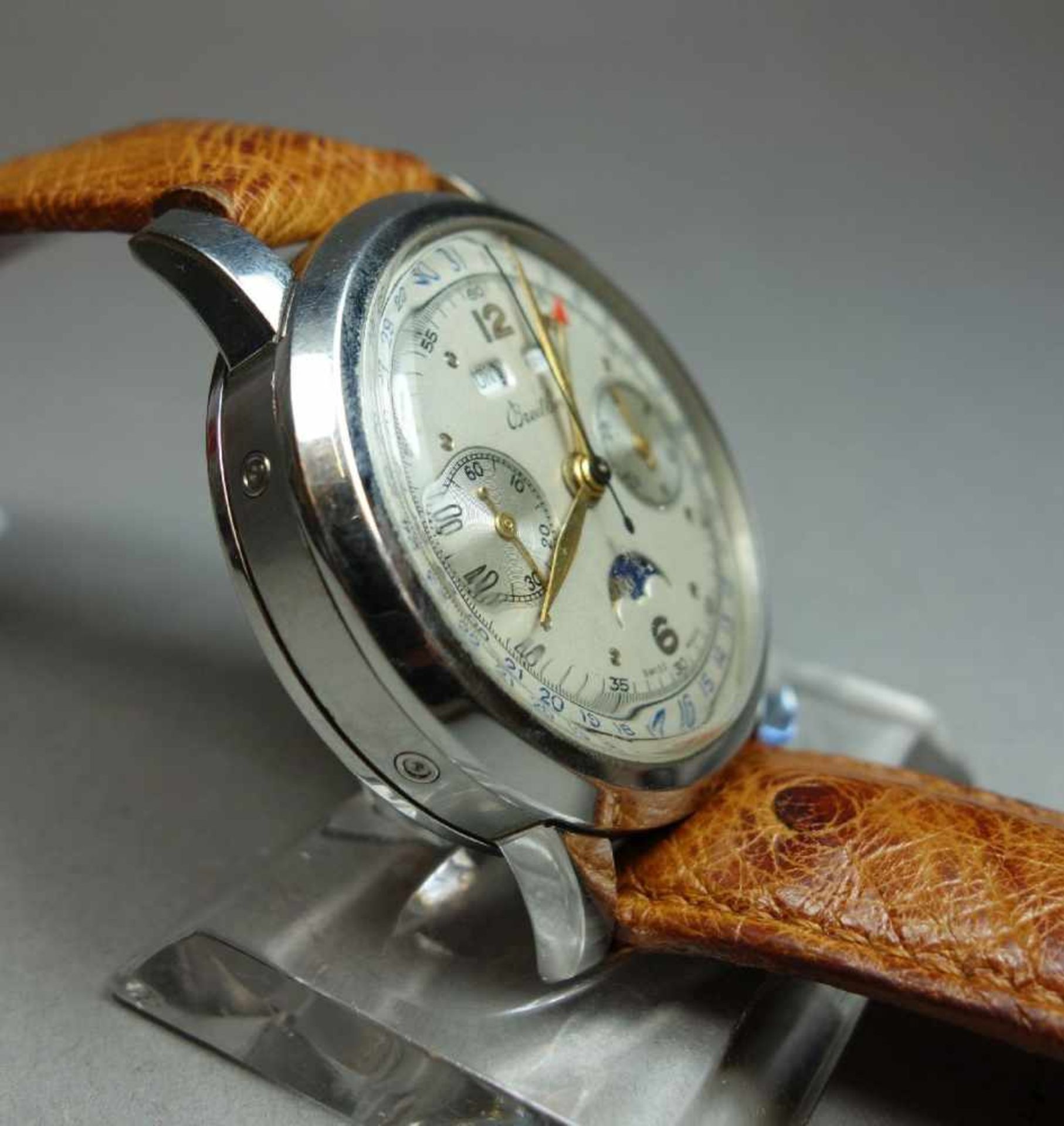 BREITLING VINTAGE ARMBANDUHR - DATORA / CHRONOGRAPH MIT VOLLKALENDER / wristwatch, wohl 50er - Image 6 of 10