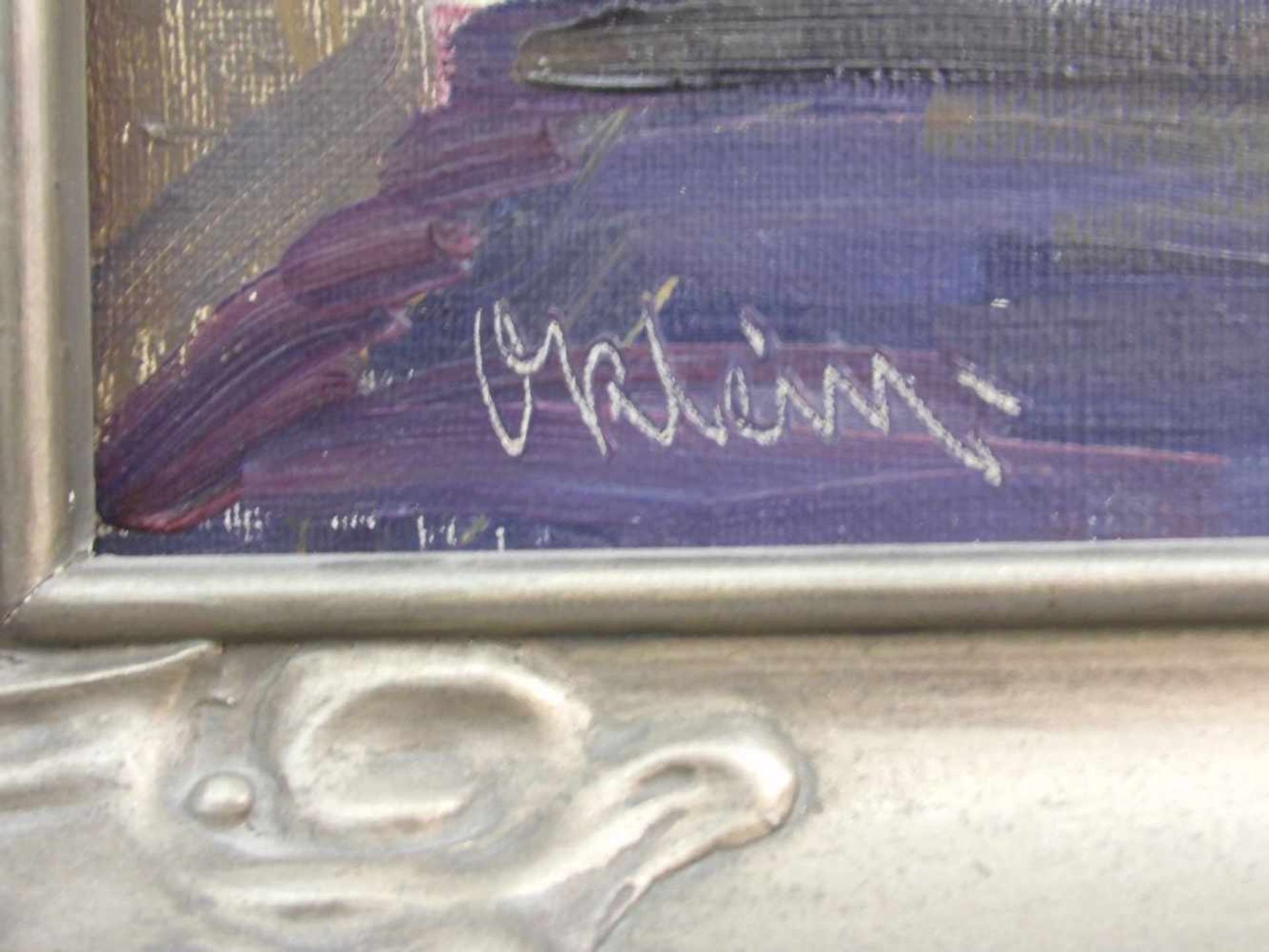 MALER DES 20. JH., Gemälde / painting: "Mediterrane Gasse", Öl auf Leinwand, u. r. unleserlich - Bild 2 aus 3