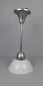 DECKENLEUCHTER / LAMPE IM BAUHAUSSTIL, 1920er Jahre, verchromtes Metall, Opalinglaskuppel,
