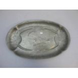 JUGENDSTIL - SCHALE / PLATTE / art nouveau pewter bowl, Kayserzinn, gemarkt mit Manufakturpunze