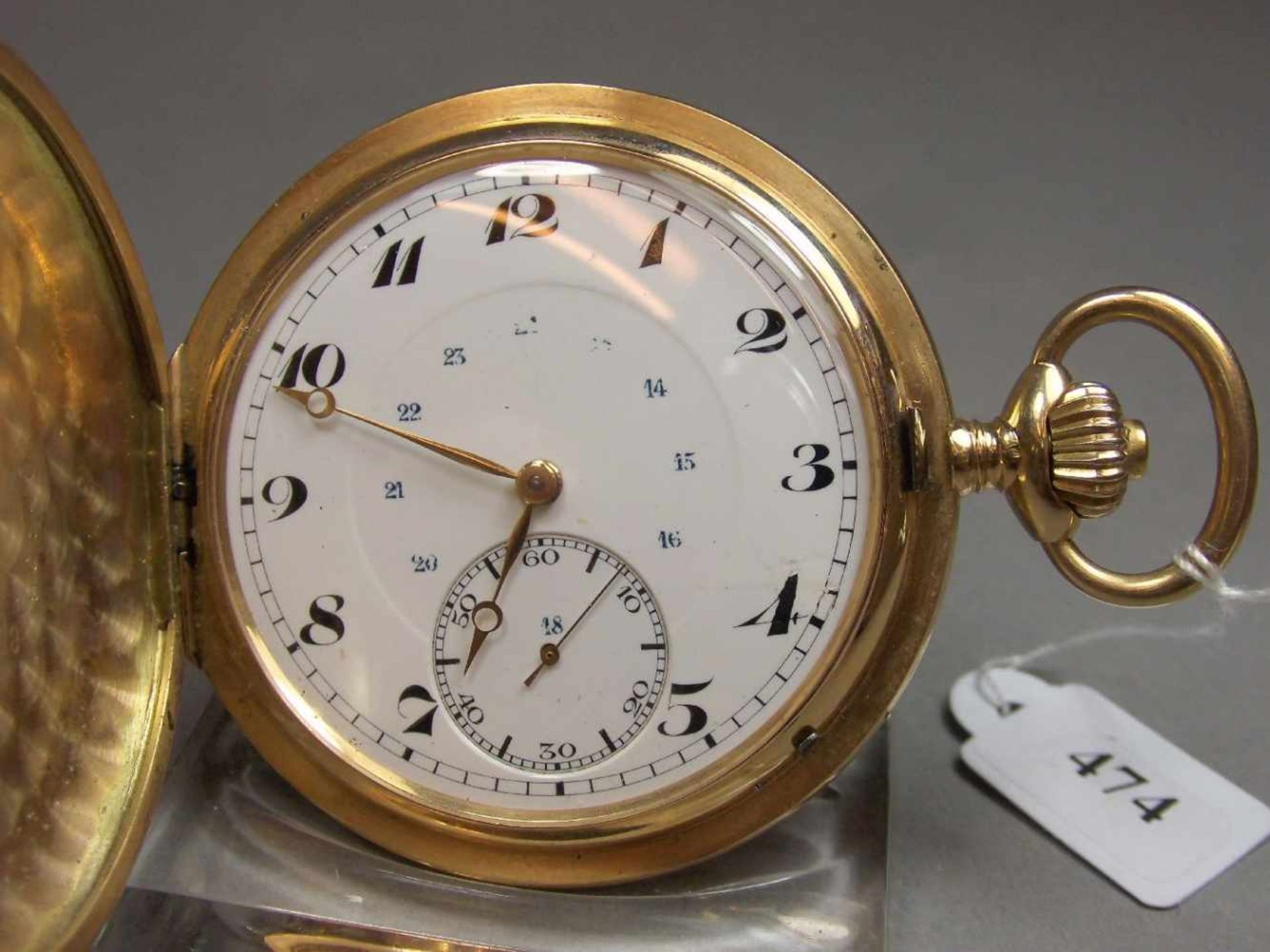 GOLDENE IWC SAVONETTE / TASCHENUHR / hunter case pocket watch, Handaufzug (Krone und Schieber), 1. - Image 2 of 9