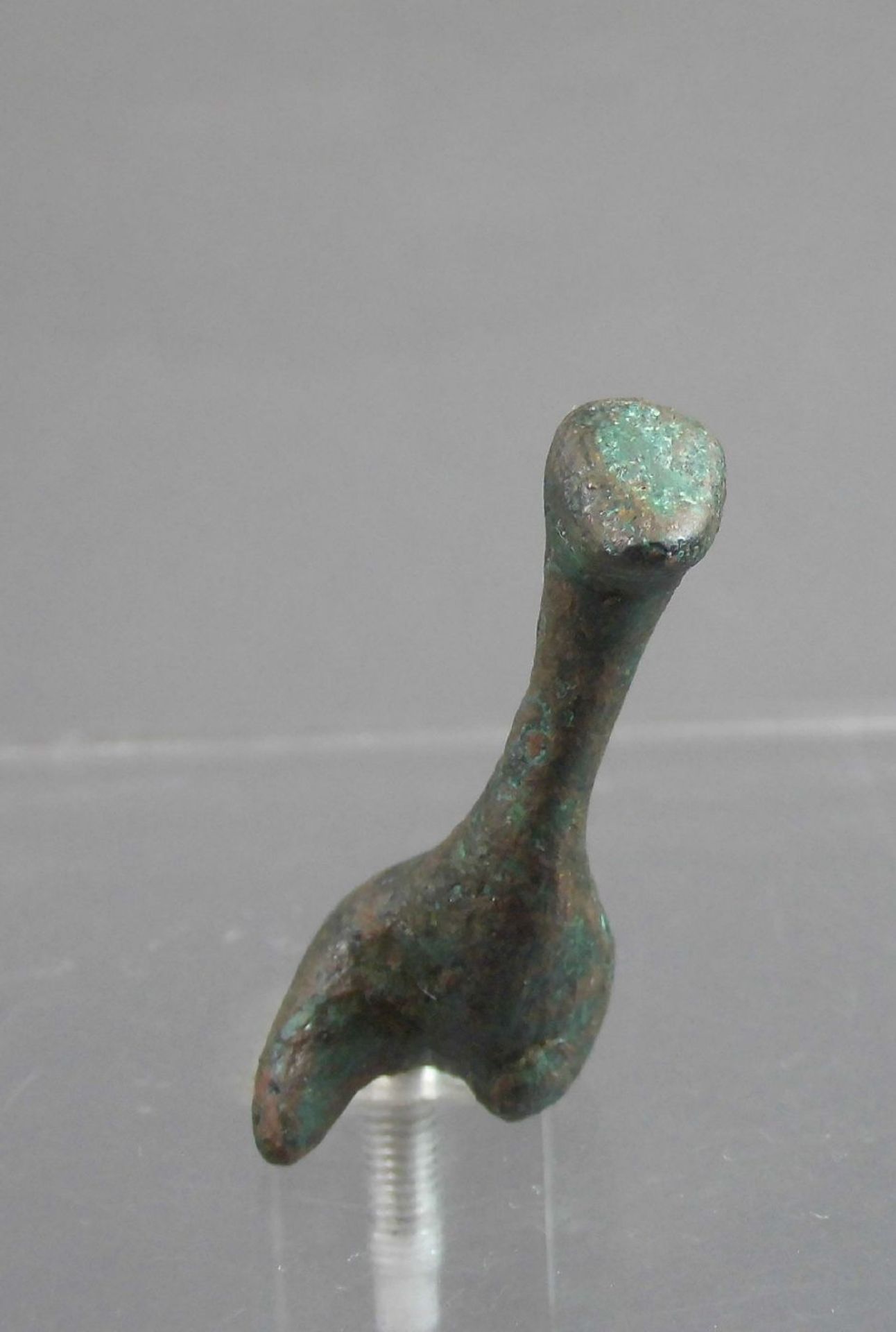 ARCHAISCH - HELLENISTISCHE TIERFIGUR "Ente" / "Gans", Bronze, ca. 1700 v. Chr.; stilisierte - Bild 2 aus 5