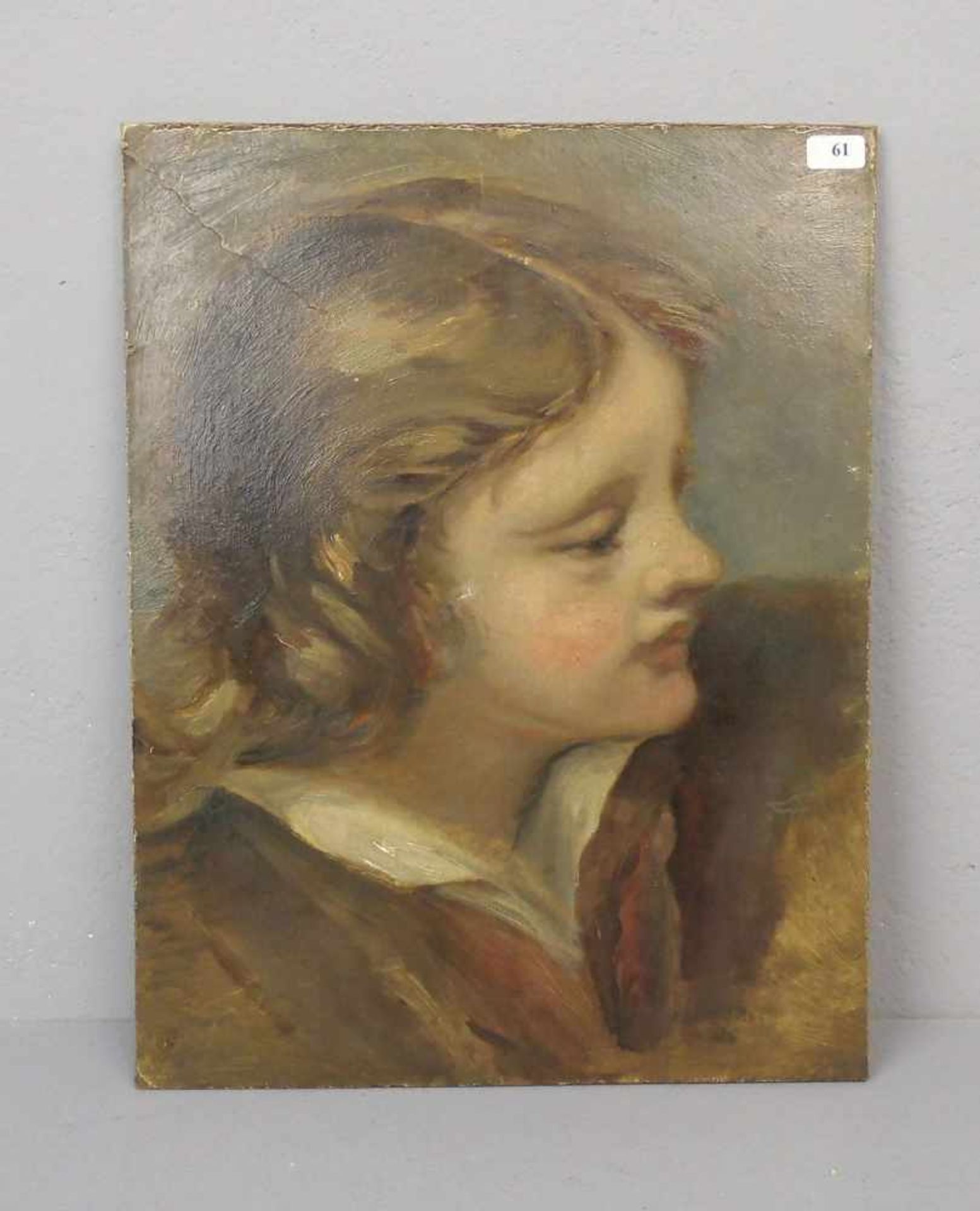 ANONYMUS (wohl englischer Maler des 19. Jh.), Gemälde / painting: "Porträt eines Knaben", Öl auf