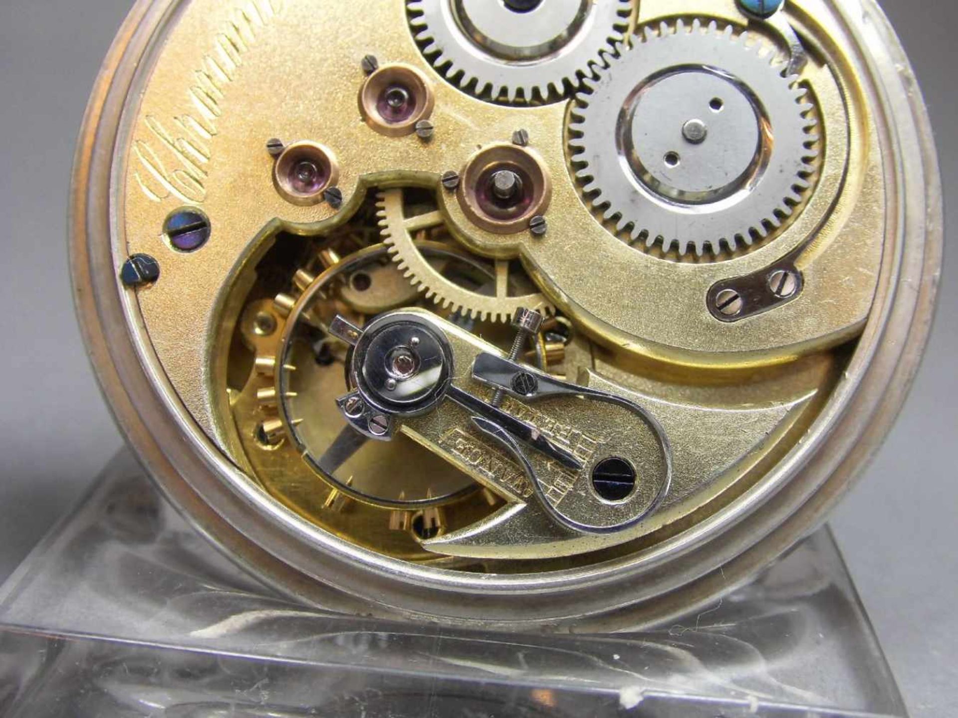 SILBERNE TASCHENUHR MIT CHRONOMETER-HEMMUNG / pocket watch, Schweiz, um 1900, Handaufzug (Krone - Image 10 of 10