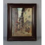 NOWACK, HANS (Wien 1866-1918 Salzburg), Gemälde / painting: "Gasse", Öl auf Leinwand, u. r. signiert