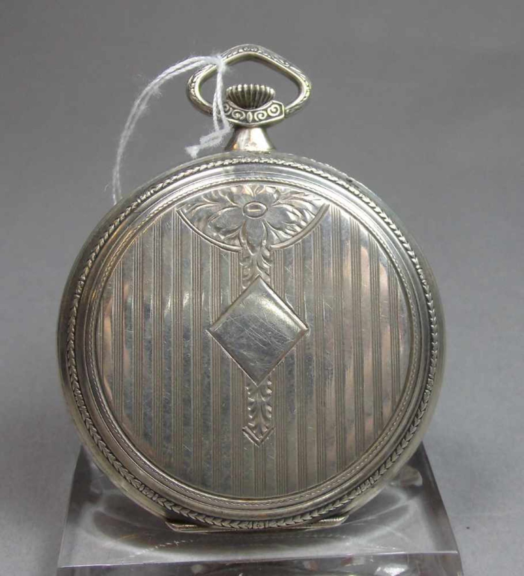 SILBERNE TASCHENUHR / open face pocket watch, 1. H. 20. Jh., Handaufzug (Krone), Manufaktur M. - Image 4 of 6