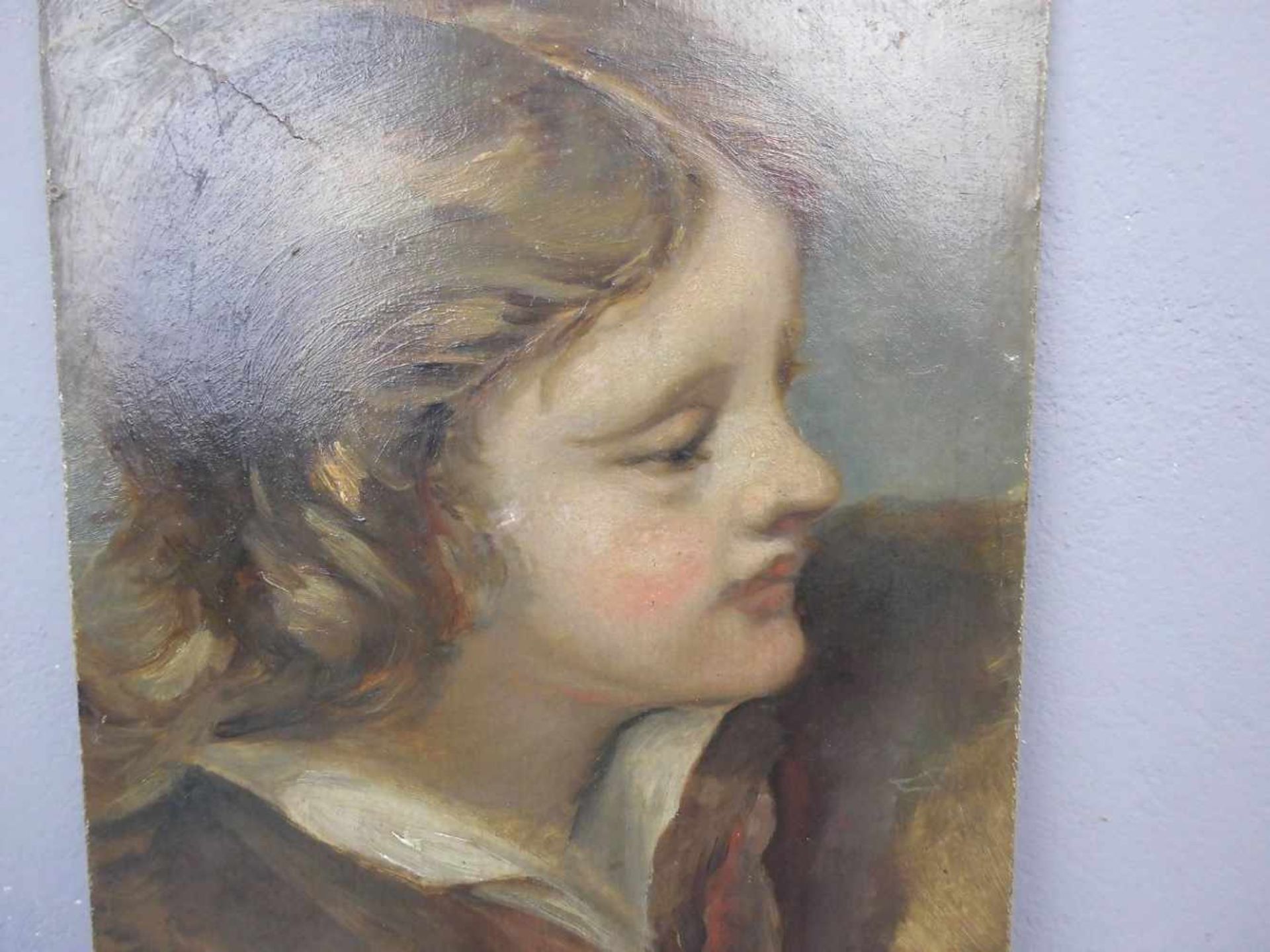 ANONYMUS (wohl englischer Maler des 19. Jh.), Gemälde / painting: "Porträt eines Knaben", Öl auf - Bild 2 aus 3