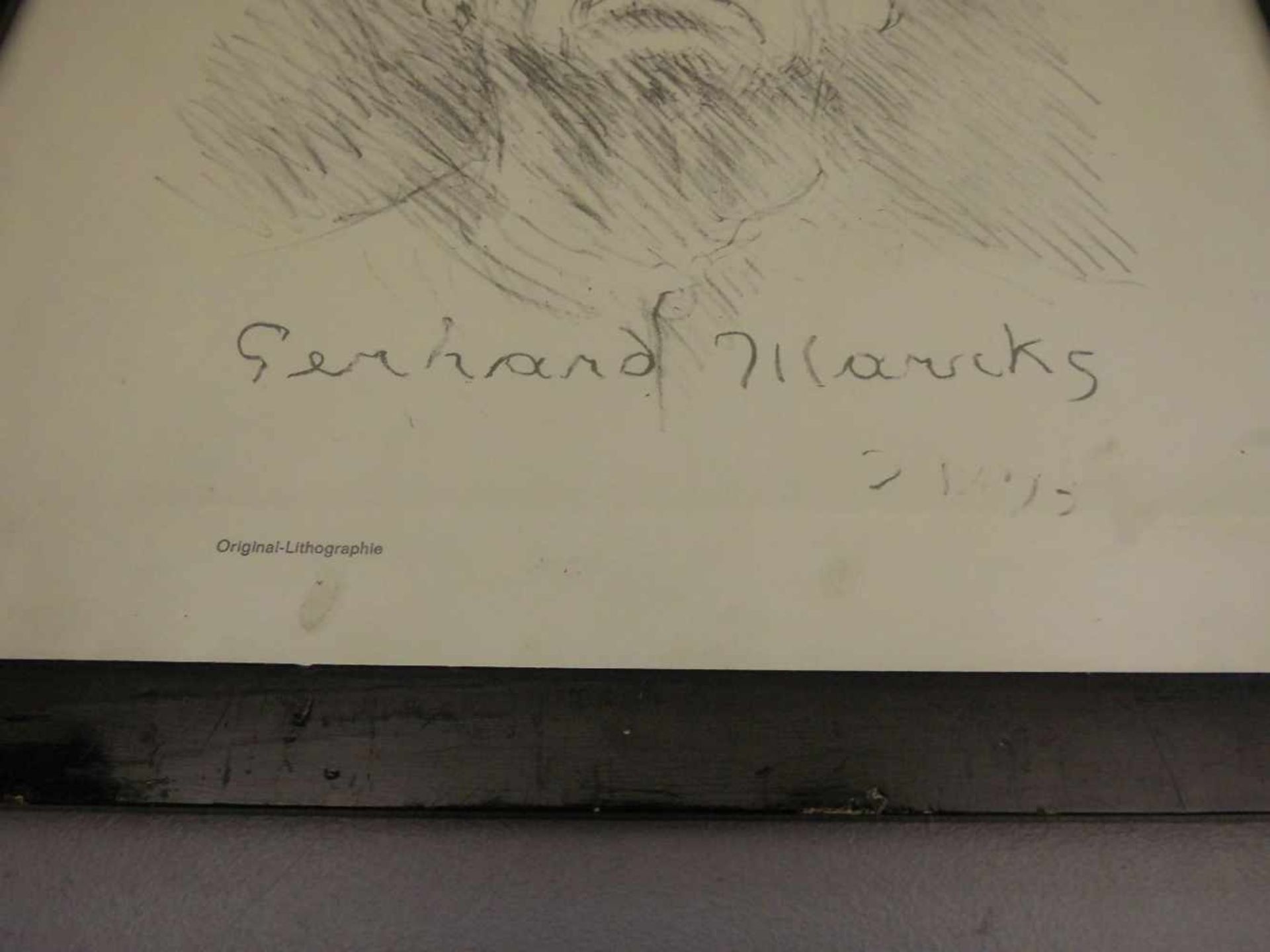 MARCKS, GERHARD (Berlin 1889-1981 Burgbrohl), Lithographie / Künstlersteinzeichnung: Selbstbildnis / - Bild 2 aus 2