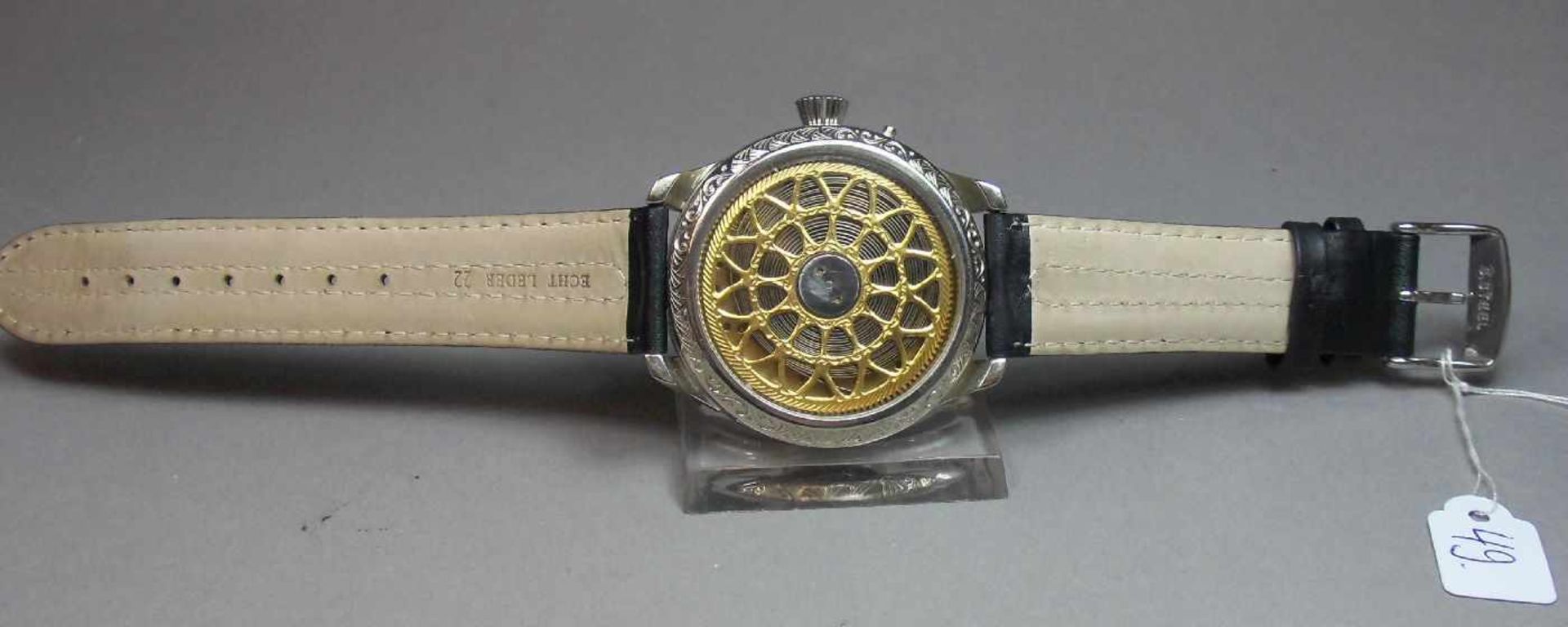 ARMBANDUHR / MARIAGE / wristwatch, 20. Jh., Handaufzug (Krone & Drücker). Französisches 8-Tage- - Bild 6 aus 7