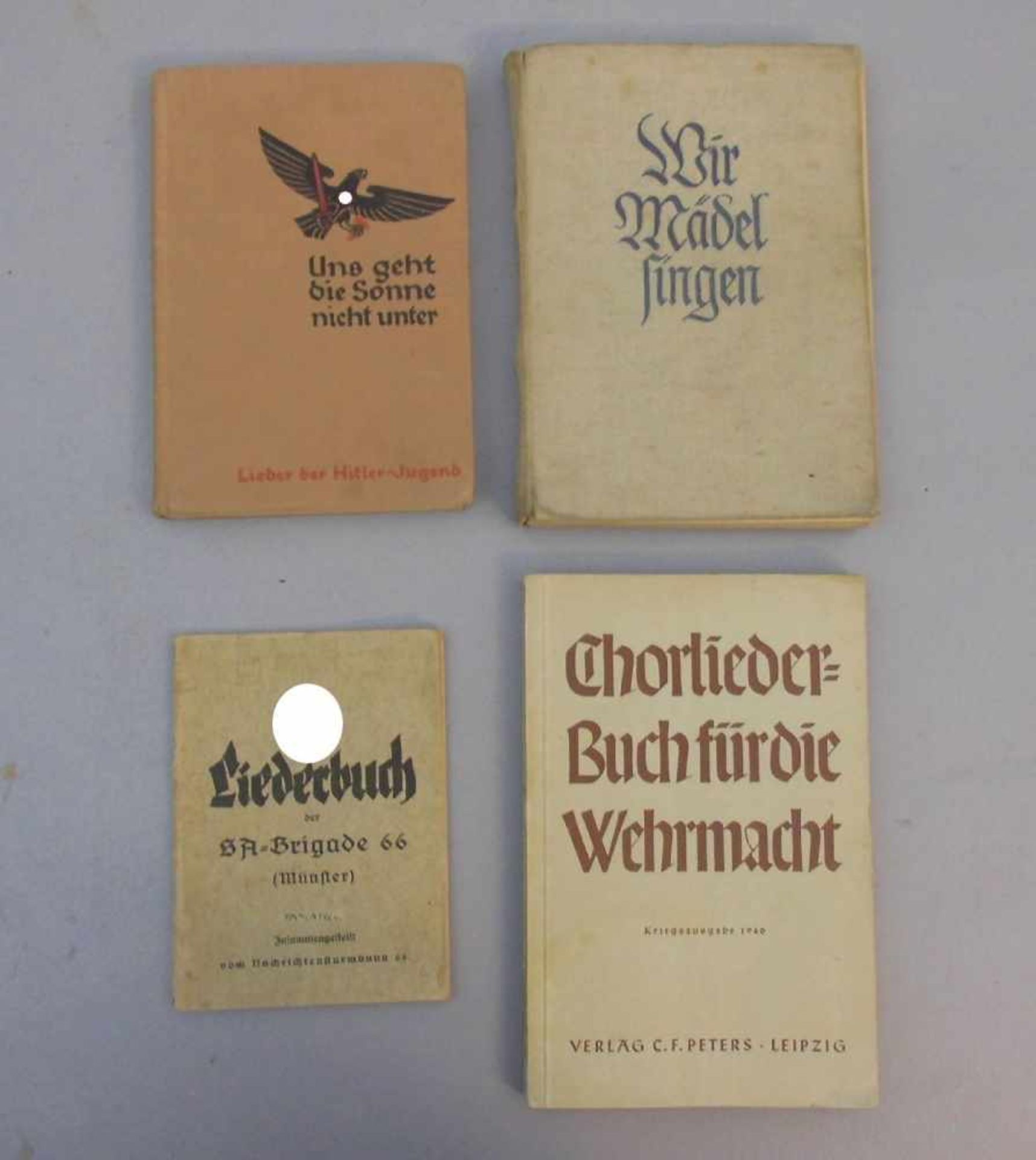 4 LIEDERBÜCHER "DRITTES REICH" / NS-ZEIT. 1) "Liederbuch der SA-Brigade 66 (Münster),
