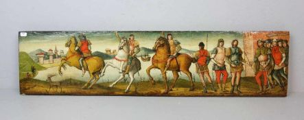 MALER DES 19. JH., Gemälde / painting: "Auszug der Edelleute", Öl über Kreidegrund auf Holz / oil on