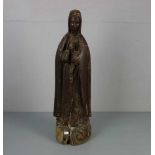 RELIGIÖSE VOLKSKUNST / SKULPTUR / sculpture: "Madonna von Lourdes", Lindenholz, geschnitzt, 19./