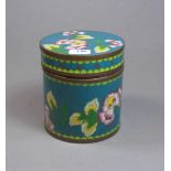 CLOISONNE - SCHATULLE / cloisonné-box, Emaille über Kupfer, China, 2. Hälfte 20. Jh.; zylindrische