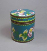 CLOISONNE - SCHATULLE / cloisonné-box, Emaille über Kupfer, China, 2. Hälfte 20. Jh.; zylindrische