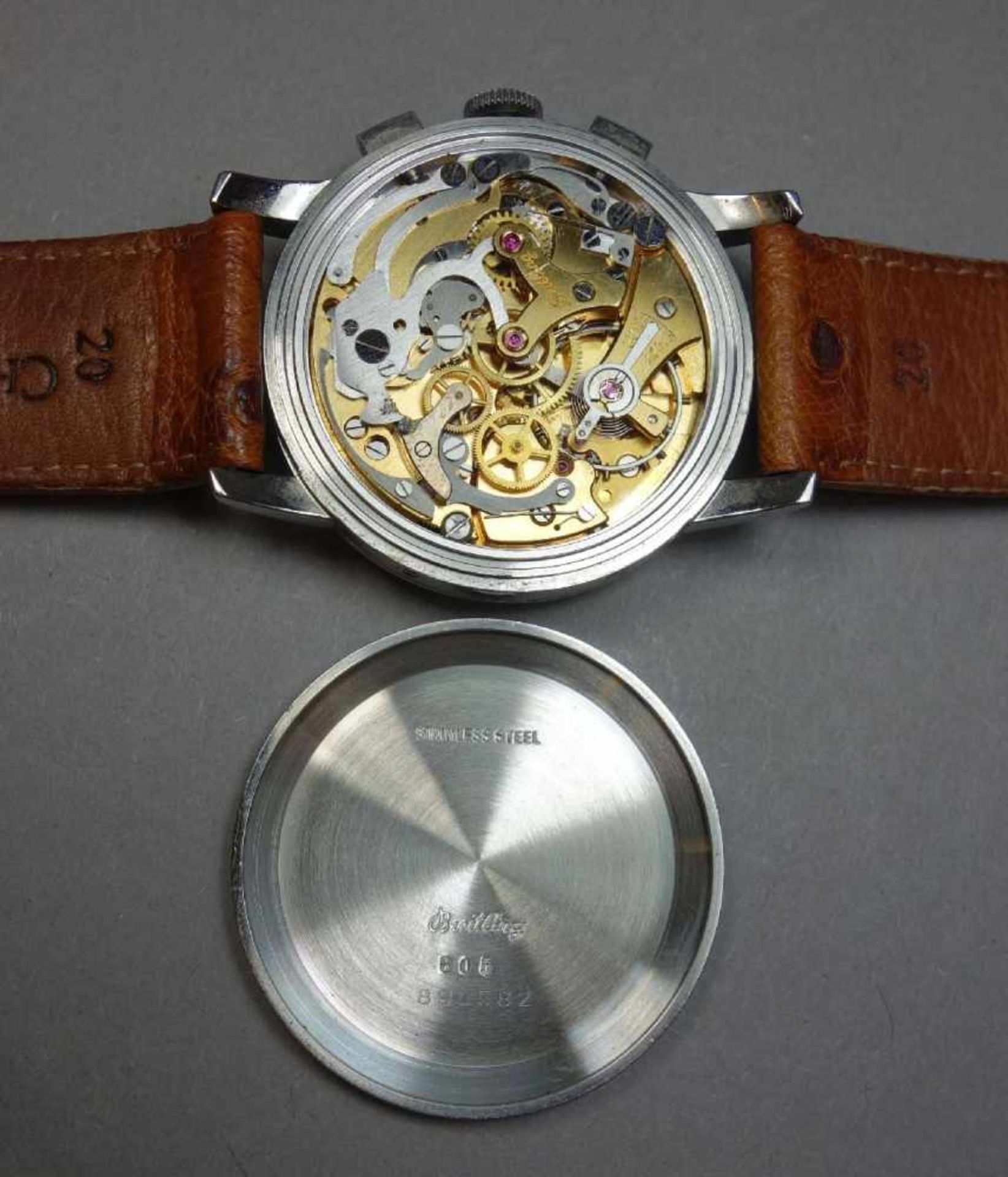 BREITLING VINTAGE ARMBANDUHR / CHRONOGRAPH MIT VOLLKALENDER / wristwatch, Handaufzug, Manufaktur - Image 7 of 10