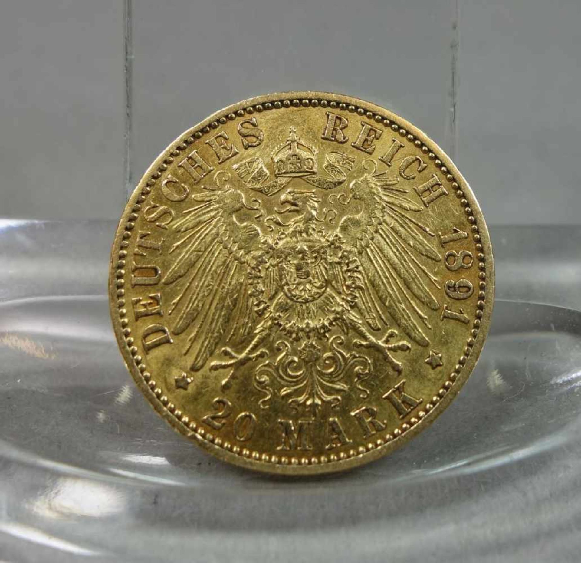 GOLDMÜNZE: DEUTSCHES REICH - 20 MARK / gold coin, Kaiserreich / Preußen, 1891, 7,9 Gramm, 900er