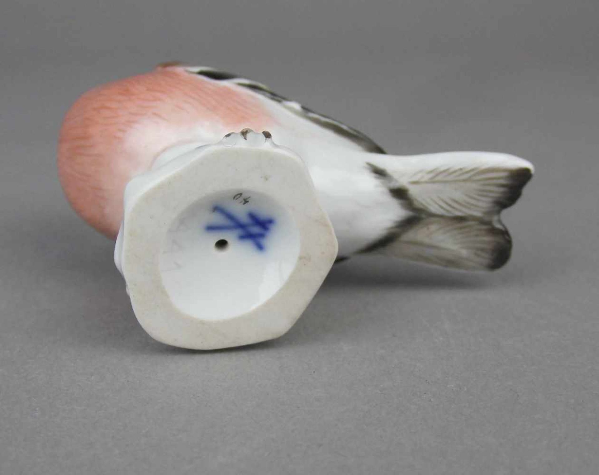 PORZELLANFIGUR / porcelain figure: "Buchfink", Manufaktur Meissen, unterglasurblaue - Bild 5 aus 5