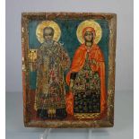 IKONE "Heiliger Gregor und Heilige Marina" / icon "St. Gregory and St. Marina", Tempera über