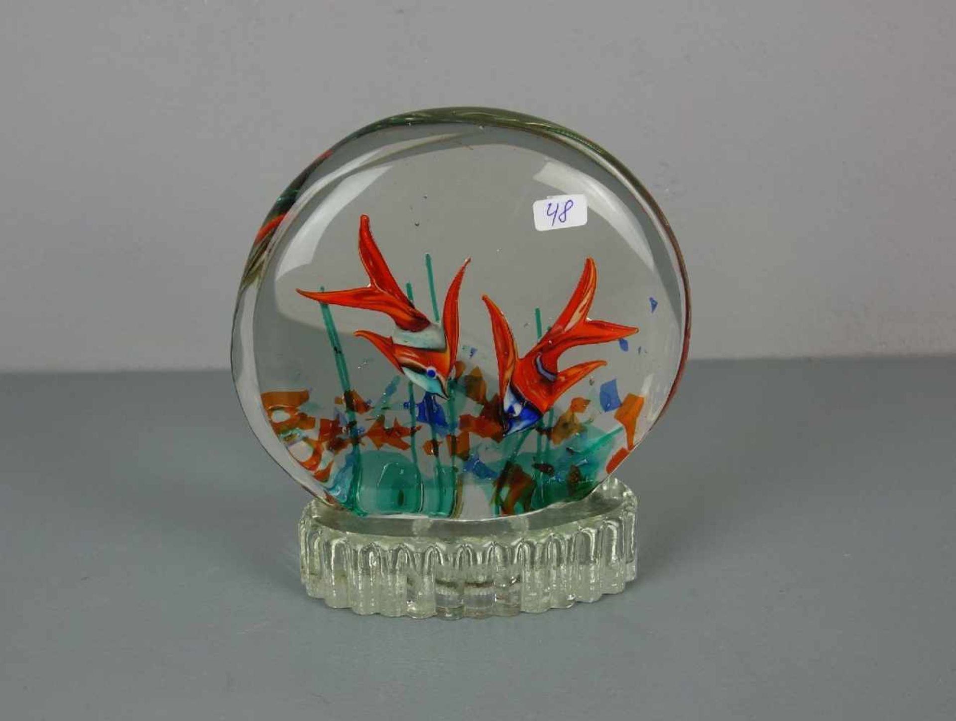 MURANO GLASSKULPTUR / GLASKUNST "AQUARIUM", Murano, wohl Cenedese, 1960er Jahre, unsigniert.