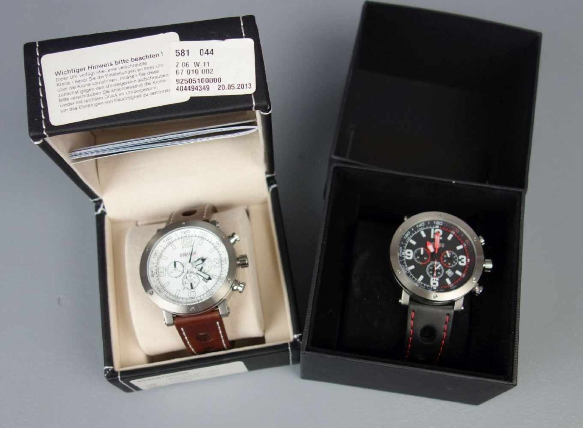 PAAR ARMBANDUHREN / CHRONOGRAPHEN - NAUTEC NO LIMIT / two wristwatches, Quartz-Uhren. Jeweils rundes