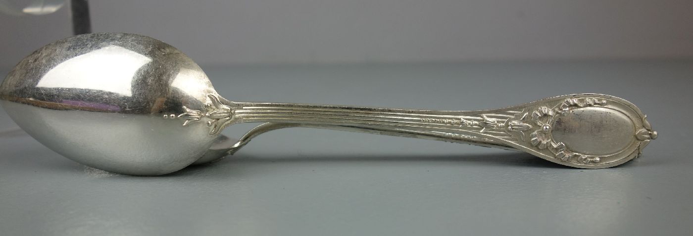 PAAR SPEISELÖFFEL / silver spoons, deutsch, um 1900, 800er Silber (insg. 135 Gramm). Gemarkt mit - Bild 3 aus 6