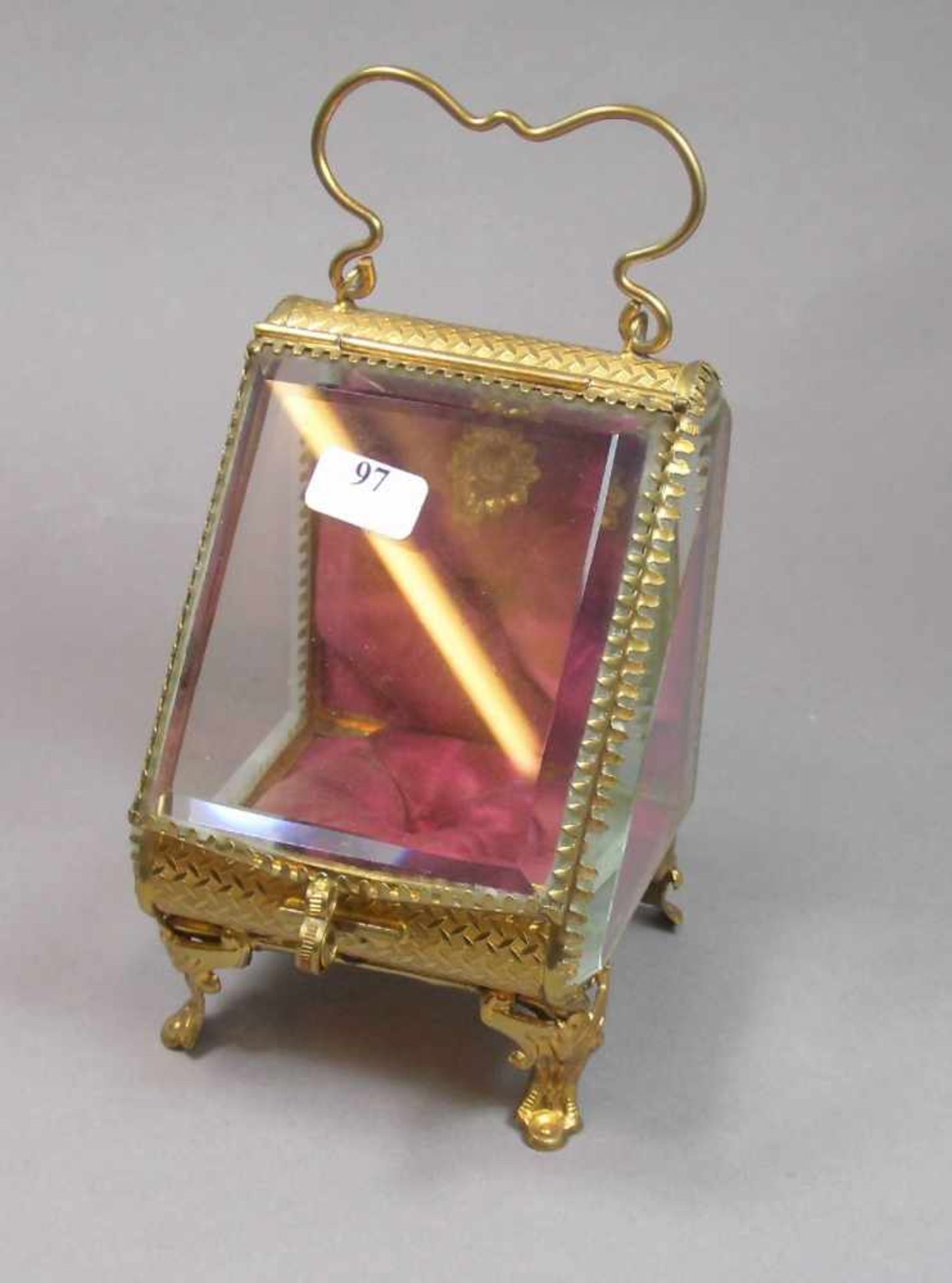 TASCHENUHRENHALTER / TASCHENUHRENSTÄNDER / pocket watch holder, um 1900, vergoldete - Image 2 of 6