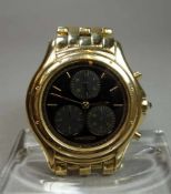 GOLDENE ARMBANDUHR / CHRONOGRAPH - CARTIER COUGAR / wristwatch, Quarz-Uhr, Manufaktur "les must de