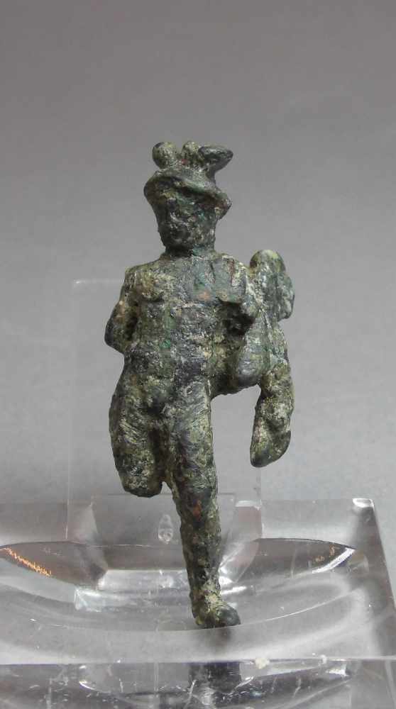 ANTIKE STATUETTE / FIGÜRLICHE BRONZE "HERMES", makedonisch, ca. 5. Jh. v. Chr. (antikes Königreich