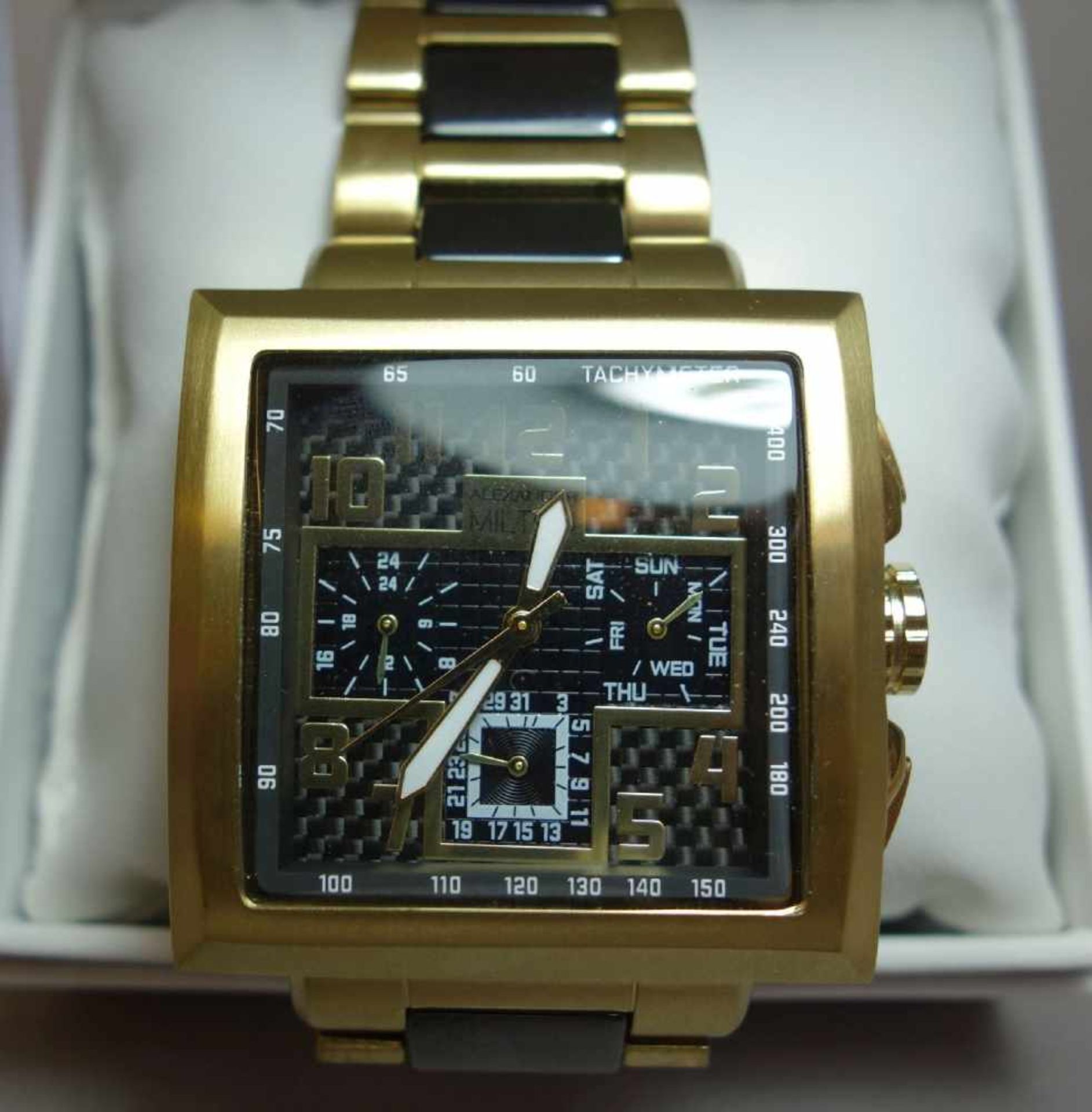 KERAMIK-ARMBANDUHR ALEXANDER MILTON - CHRONOGRAPH / wristwatch, Quarz-Uhr, Modell "Priamos", - Image 4 of 6