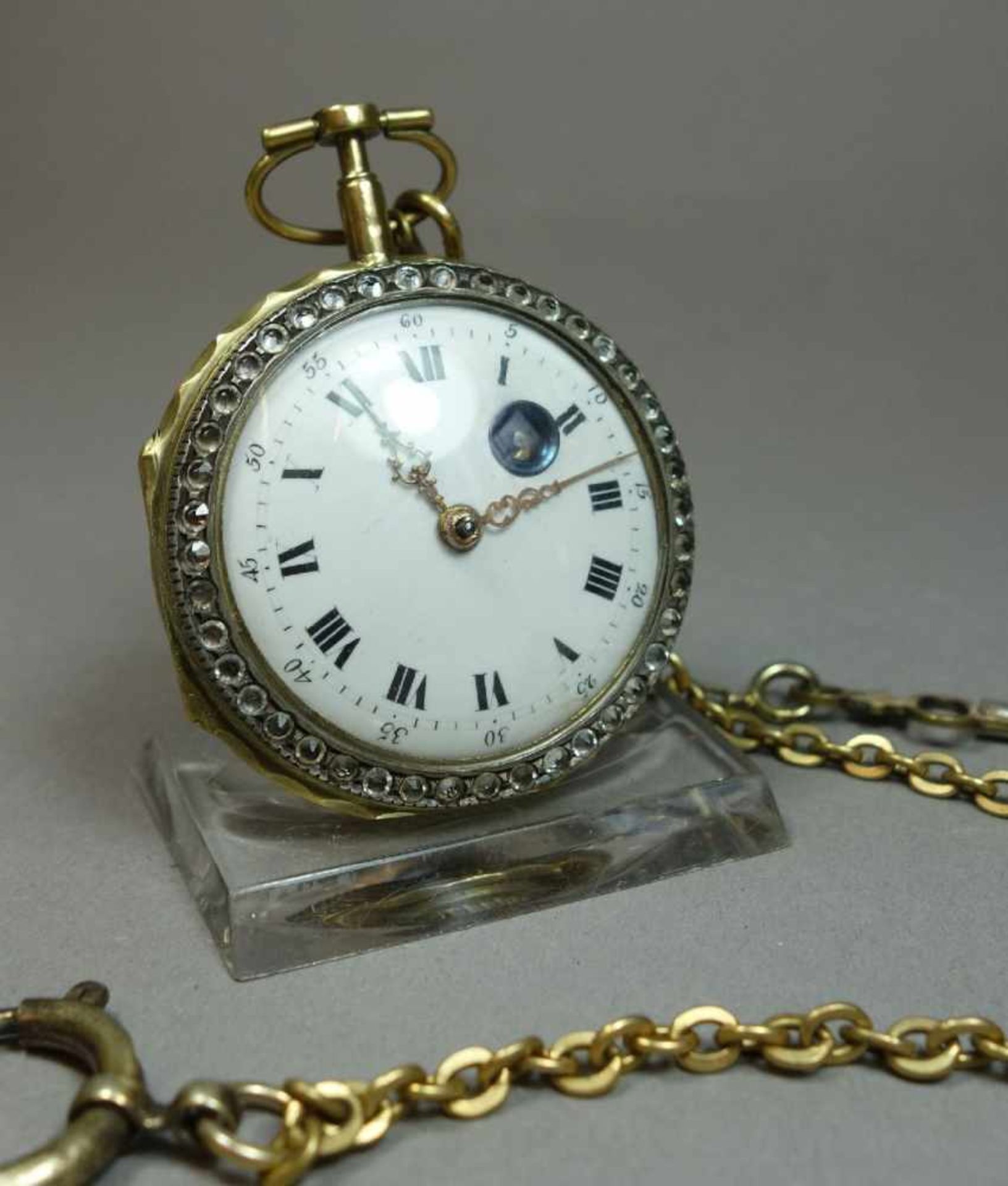 SPINDELTASCHENUHR / pocket watch, wohl Frankreich, Schlüsselaufzug. Werk gemarkt "Bouefsch (?) / - Image 2 of 9