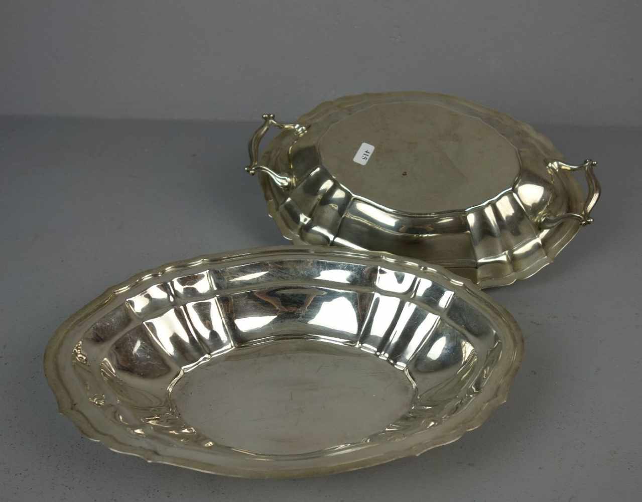 DECKELSCHALE / GEMÜSESCHALE / silver covered bowl, 1. H. 20. Jh. Sterlingsilber (insg. 674 Gramm), - Bild 2 aus 8