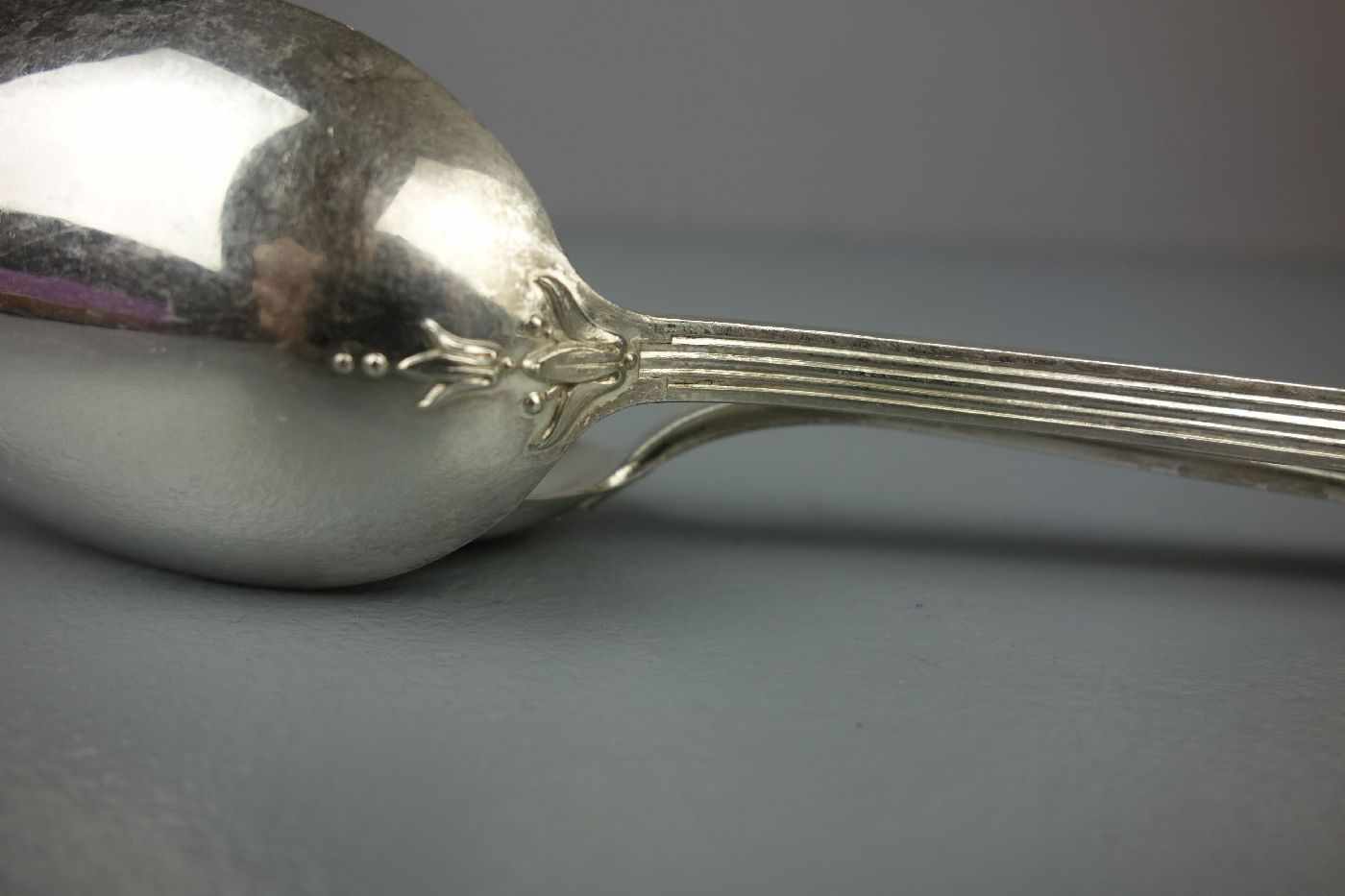 PAAR SPEISELÖFFEL / silver spoons, deutsch, um 1900, 800er Silber (insg. 135 Gramm). Gemarkt mit - Bild 5 aus 6