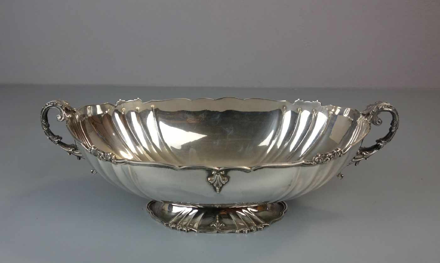 SCHALE / TAFELAUFSATZ / bowl / centerpiece, 800er Silber (1102 g), gepunzt mit Feingehaltsangabe, - Bild 2 aus 6