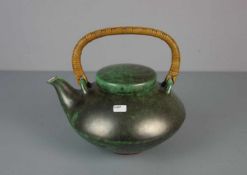 TEEKANNE / tea pot, Keramik, rötlicher Scherben, unter dem Stand gemarkt "Edith Nielsen, Danmark",