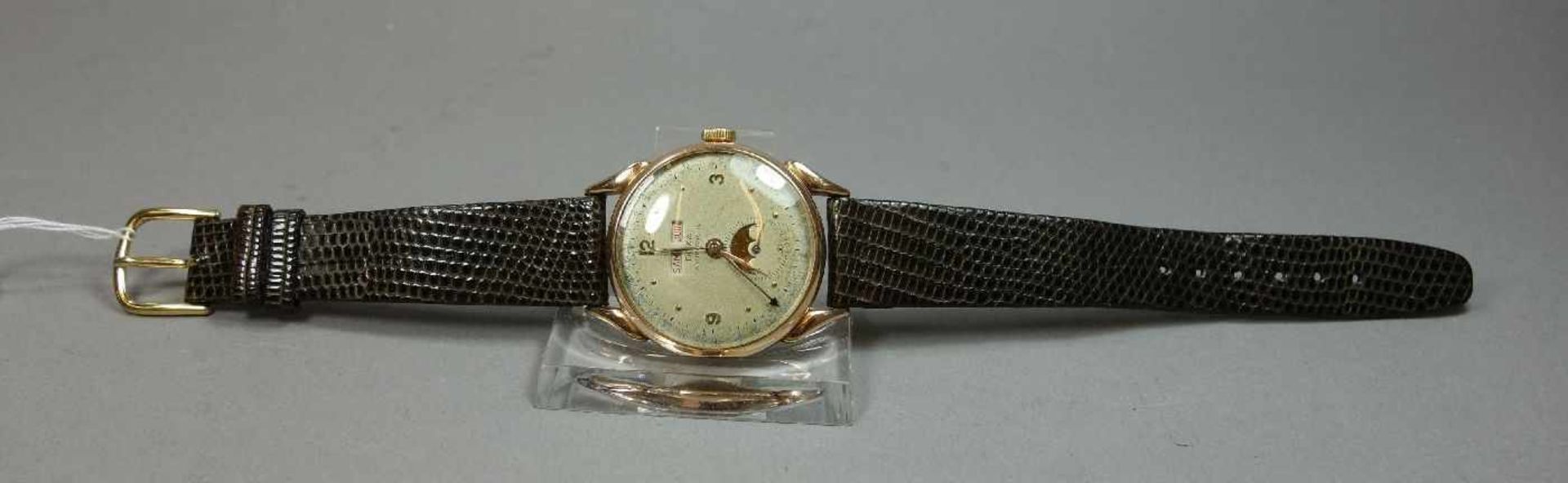 VINTAGE ARMBANDUHR / CHRONOGRAPH MIT MONDPHASE UND VOLLKALENDER / wristwatch, Handaufzug, Mitte - Image 2 of 11