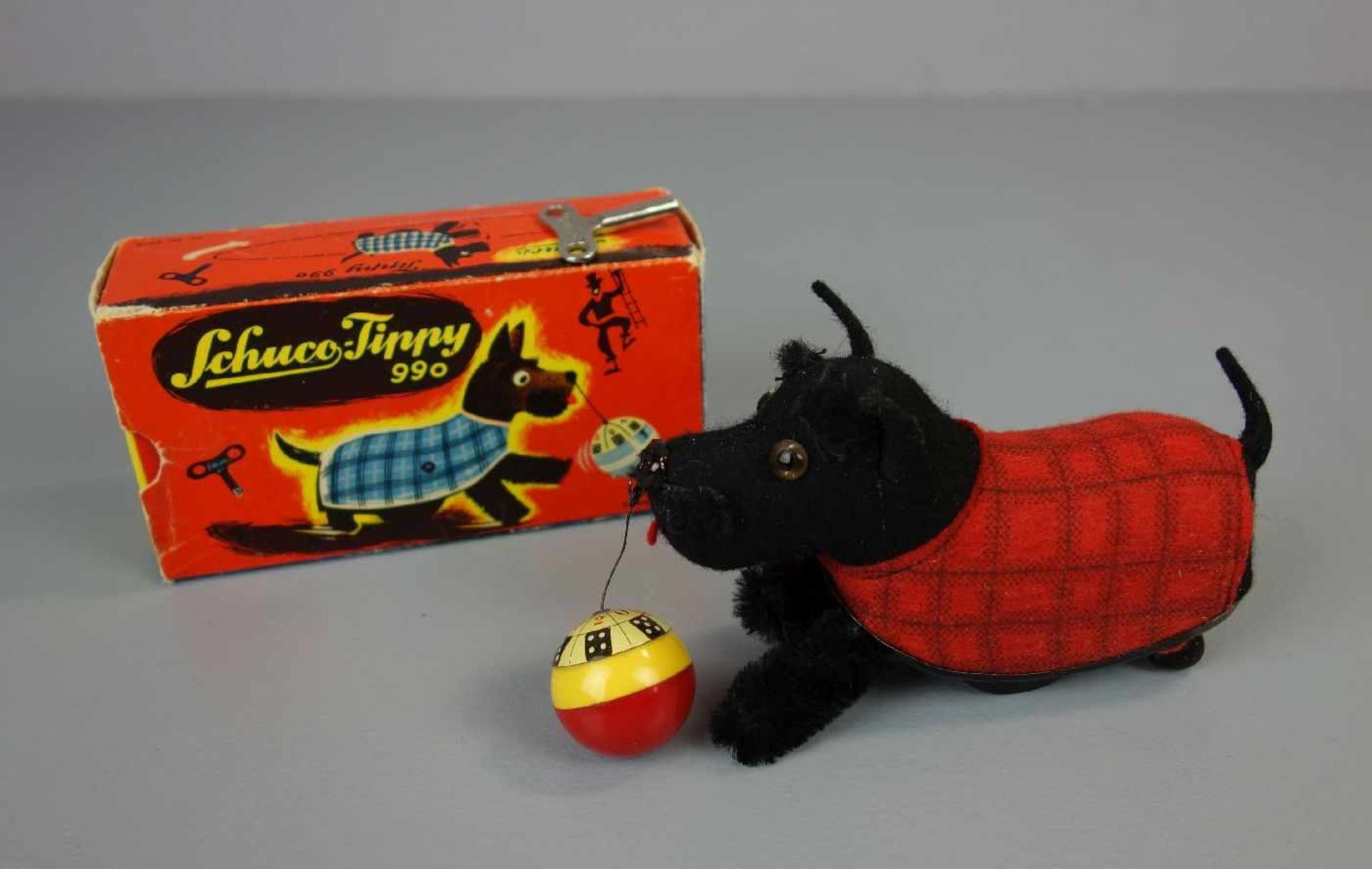 BLECHSPIELZEUG: SCHUCO TIPPY 990 / GLÜCKSHUND / TERRIER / tin toy dog, Mitte 20. Jh., Manufaktur - Bild 2 aus 5