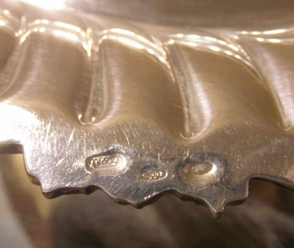 SCHALE / TAFELAUFSATZ / bowl / centerpiece, 800er Silber (1102 g), gepunzt mit Feingehaltsangabe, - Bild 6 aus 6
