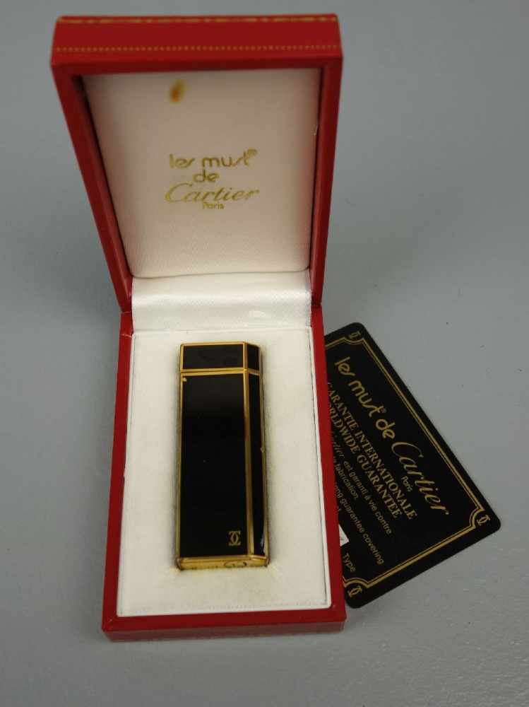 VERGOLDETES CARTIER FEUERZEUG / briquet lighter, Manufaktur "les must de Cartier/ Paris", - Image 4 of 6