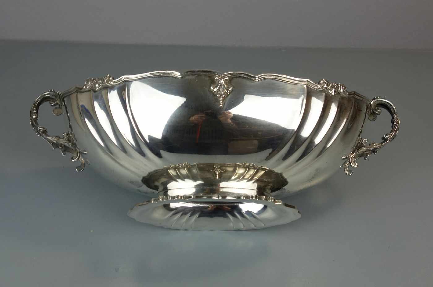 SCHALE / TAFELAUFSATZ / bowl / centerpiece, 800er Silber (1102 g), gepunzt mit Feingehaltsangabe, - Bild 4 aus 6