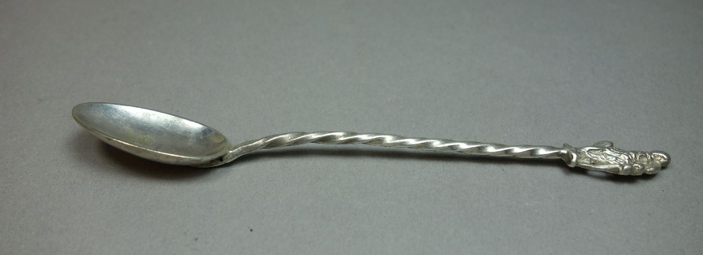 APOSTELLÖFFEL / TAUFLÖFFEL / apostle spoon, 18./19. Jh., Silber (ungemarkt bzw. Punze wohl - Bild 4 aus 5