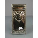 NOTIZBLOCK - HALTER / TANZKARTE / notepad holder, versilbertes Metall, um 1900. Rückseite