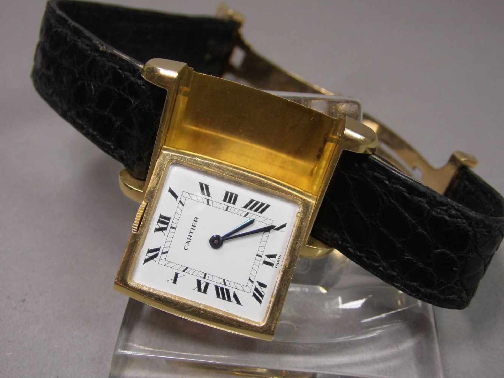 VINTAGE ARMBANDUHR CARTIER REVERSO / wristwatch, Handaufzug, wohl 1970er Jahre, Manufaktur Cartier / - Image 7 of 9