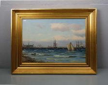 NEUMANN, JOHAN JENS (Kopenhagen 1860-1940), Gemälde / painting: "Schiffsverkehr vor dänischer