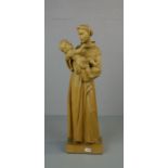 BILDHAUER / BILDSCHNITZER des 20. Jh., Skulptur: "Heiliger Antonius", Holz geschnitzt. Stehender