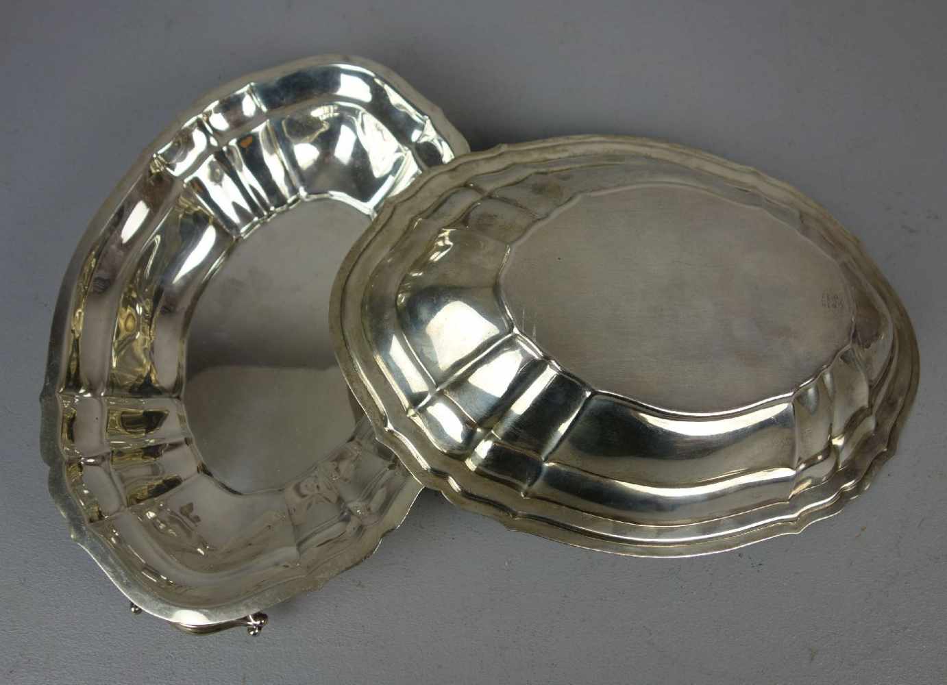 DECKELSCHALE / GEMÜSESCHALE / silver covered bowl, 1. H. 20. Jh. Sterlingsilber (insg. 674 Gramm), - Bild 5 aus 8