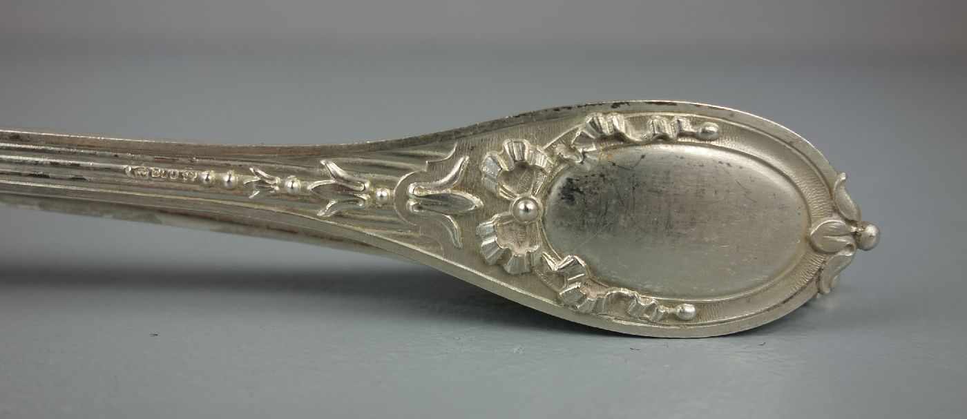 PAAR SPEISELÖFFEL / silver spoons, deutsch, um 1900, 800er Silber (insg. 135 Gramm). Gemarkt mit - Bild 4 aus 6